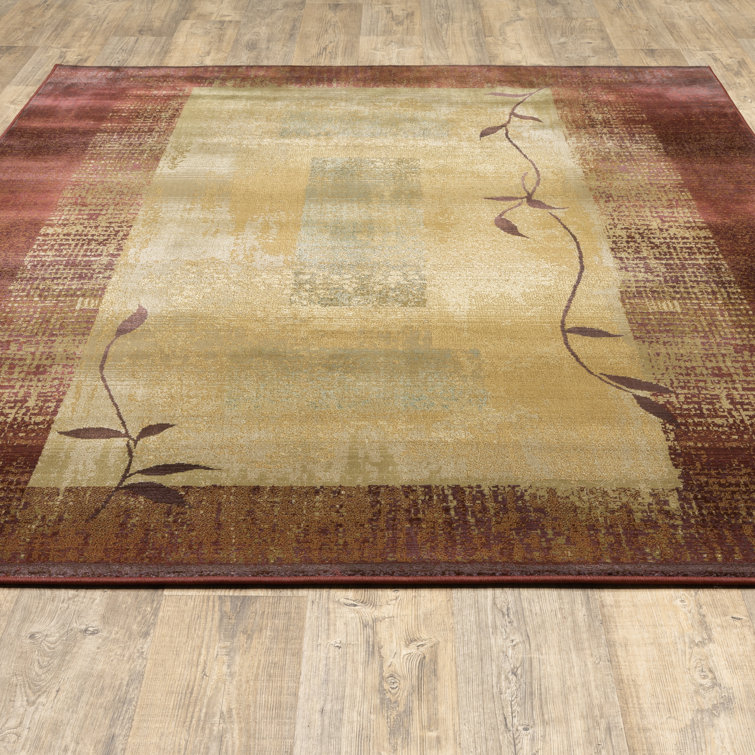 Red Barrel Studio® Matilda Geometric Burgundy Red/Beige Area Rug
